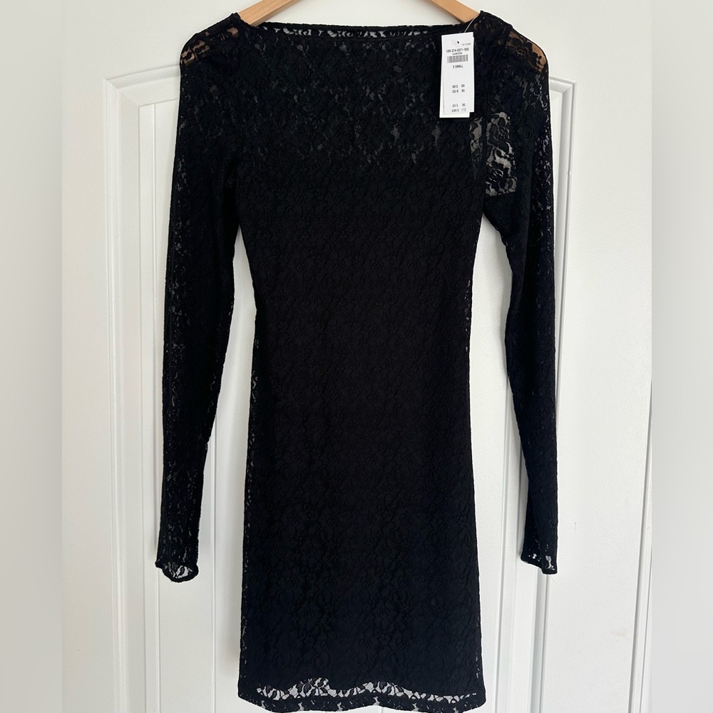Abercrombie Black Lace Mini Dress NWT Size XS